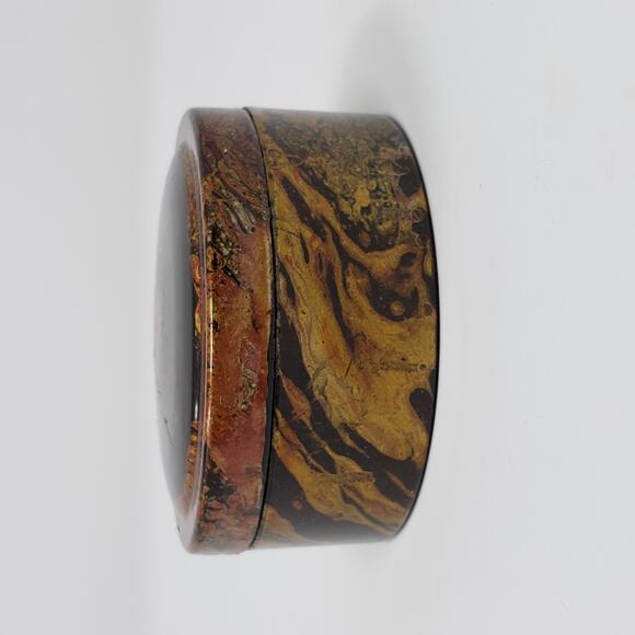 Home Master 2 Piece Hand Painted Lacquer Nesting Round Jewelry Box - Picture 2 of 8